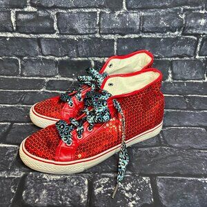 Red Sequins Hightop sneaker